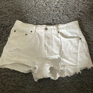 White Levi Jean shorts